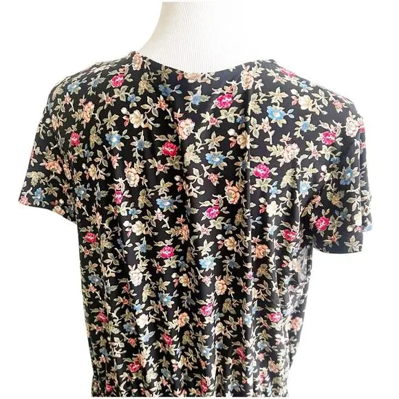 Ralph Lauren Floral Wrap Dress Plus Size 16 Knee Length V-Neck Cottage Core - Picture 4 of 16